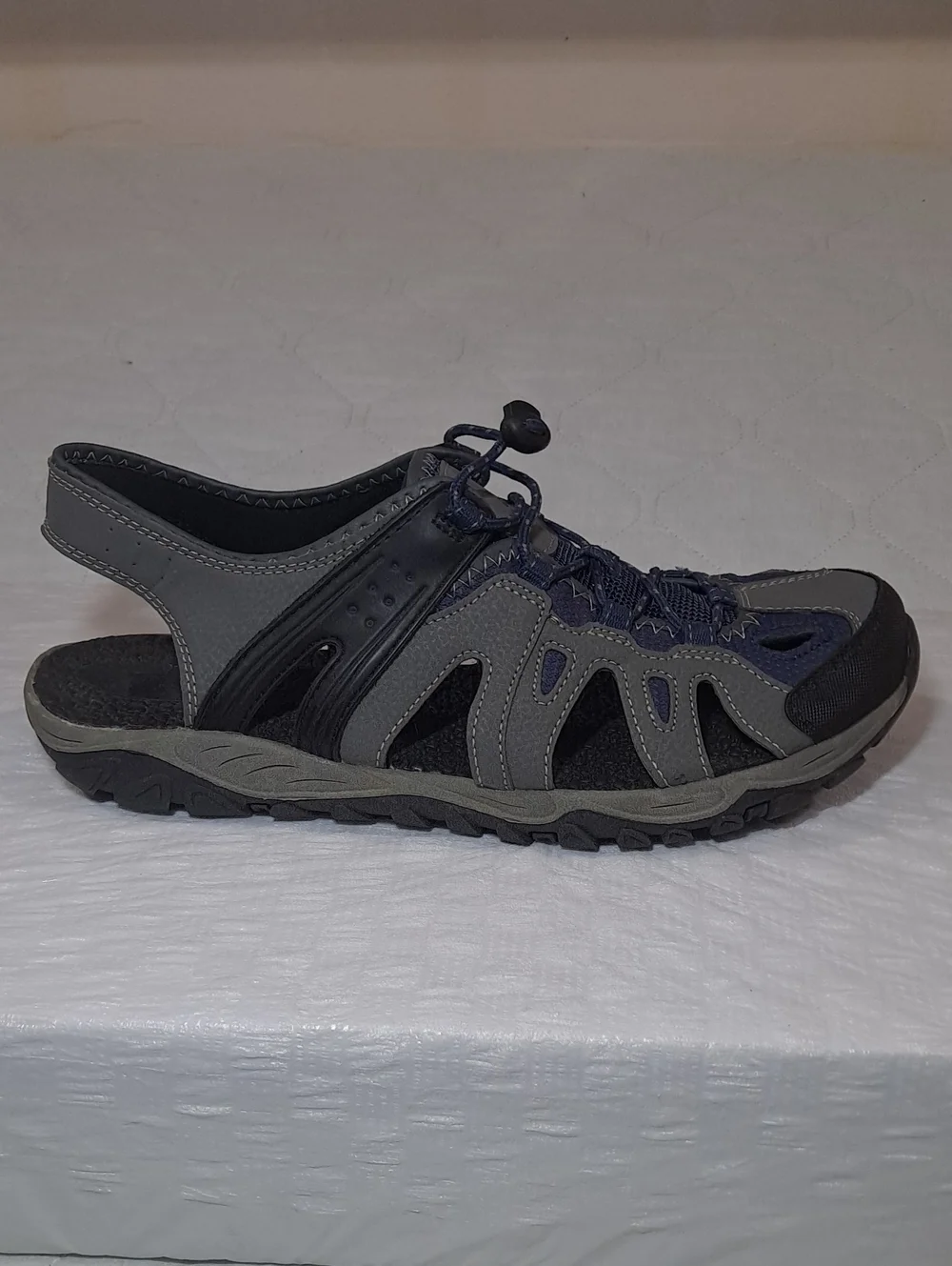 Men's Gray/Black/Blue Athletic Sandals - Synthetic Upper Size 11 Ozark Trail